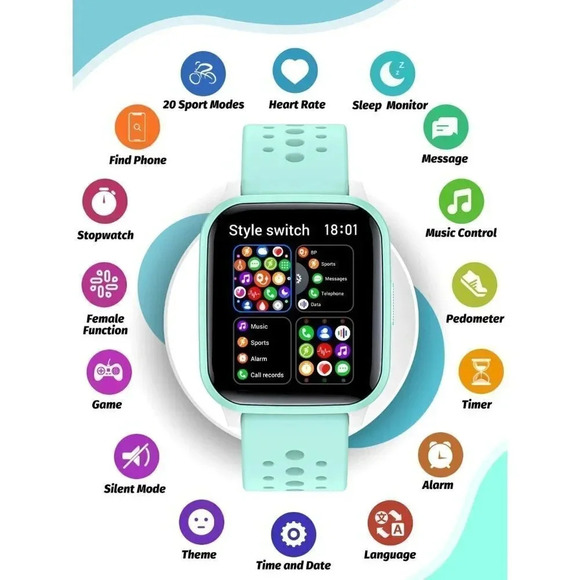 Butele Kids Smart Watch Smart Watch for  Kids Game Smart Watch Gifts- Green - Picture 2 of 16